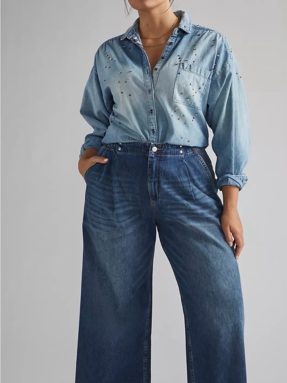 Anthropologie Pilcro And The Letterpress Pleated Baggy Jean 16w NWT